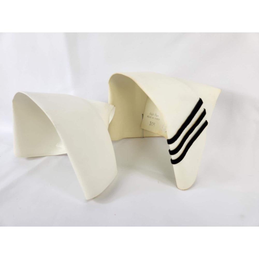 2 Vintage Nurse Hat Cap w Blue Stripes RN LPN Uniform 50s 60s Stiff White Wings
